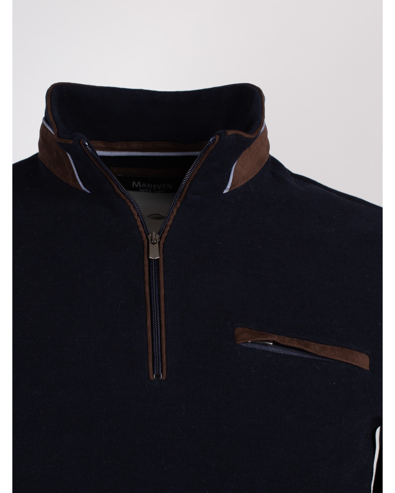 Sweat col camionneur Maneven bleu marine pour homme grand