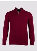 Pull col camionneur cachemire Maneven bordeaux pour homme grand
