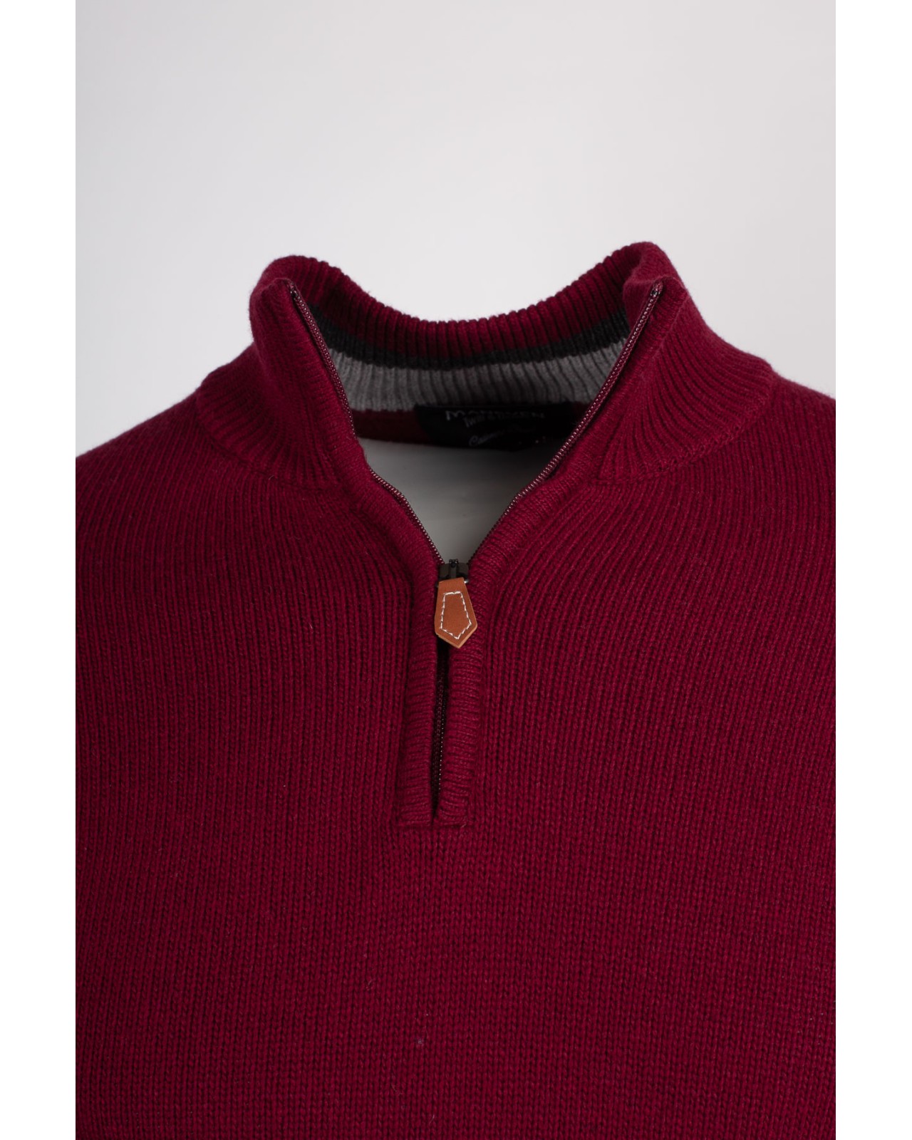 Pull col camionneur cachemire Maneven bordeaux pour homme grand