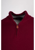 Pull col camionneur cachemire Maneven bordeaux pour homme grand