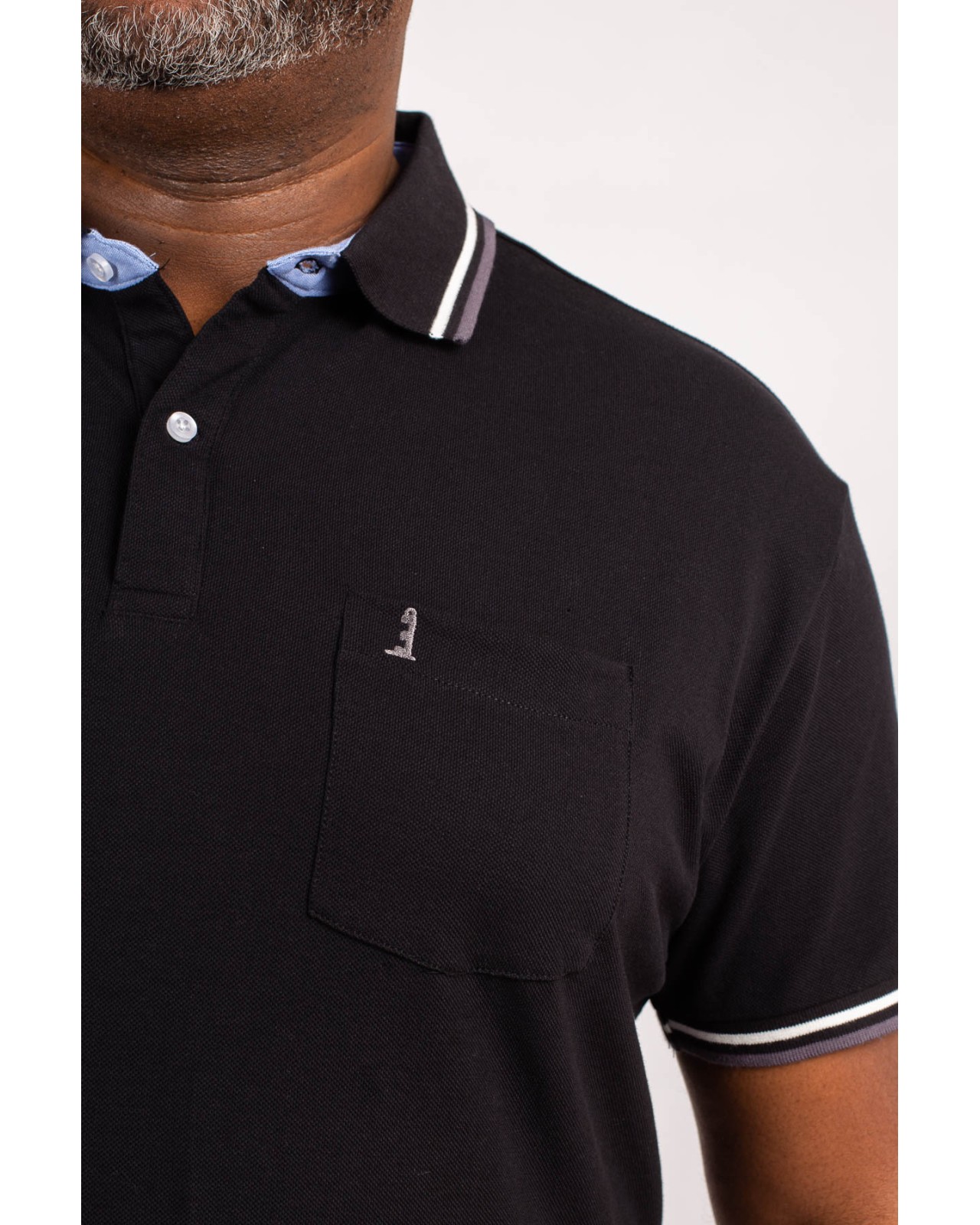 Polo piqué North 564 grande taille noir