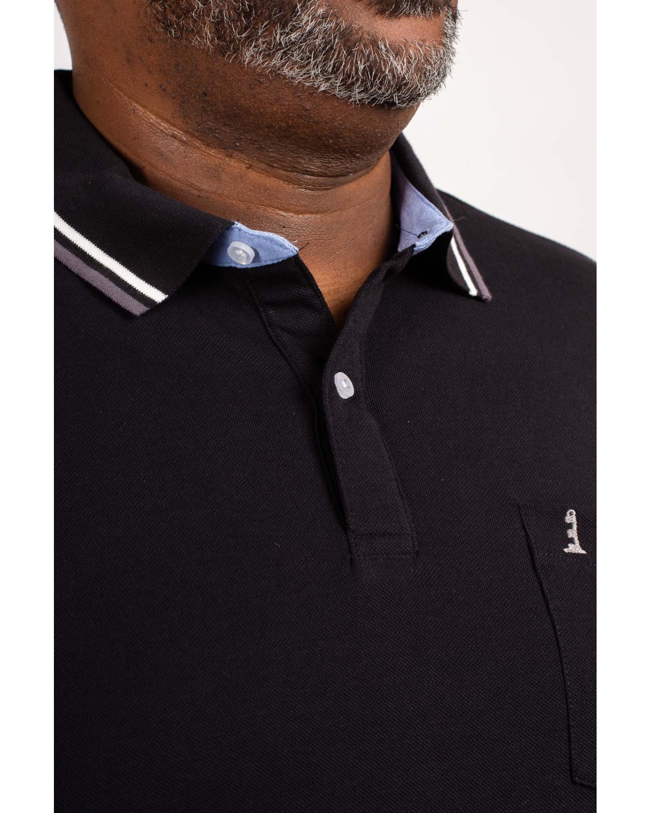 Polo piqué North 564 grande taille noir