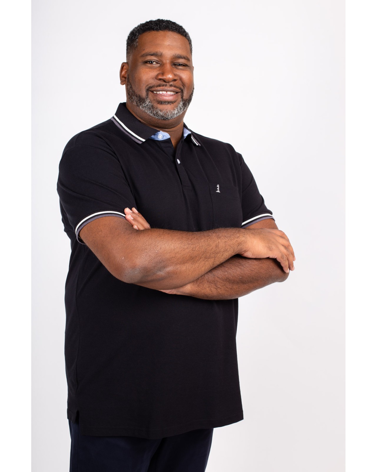 Polo piqué North 564 grande taille noir