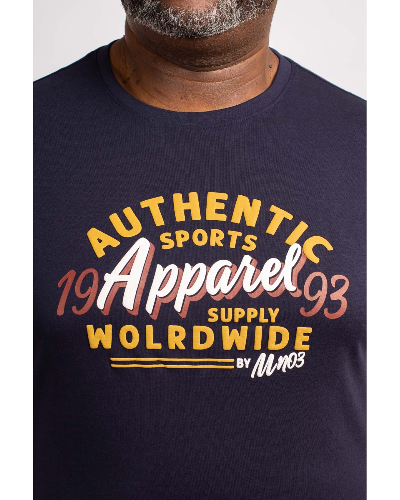 Tee shirt MN03 imprimé grande taille bleu marine