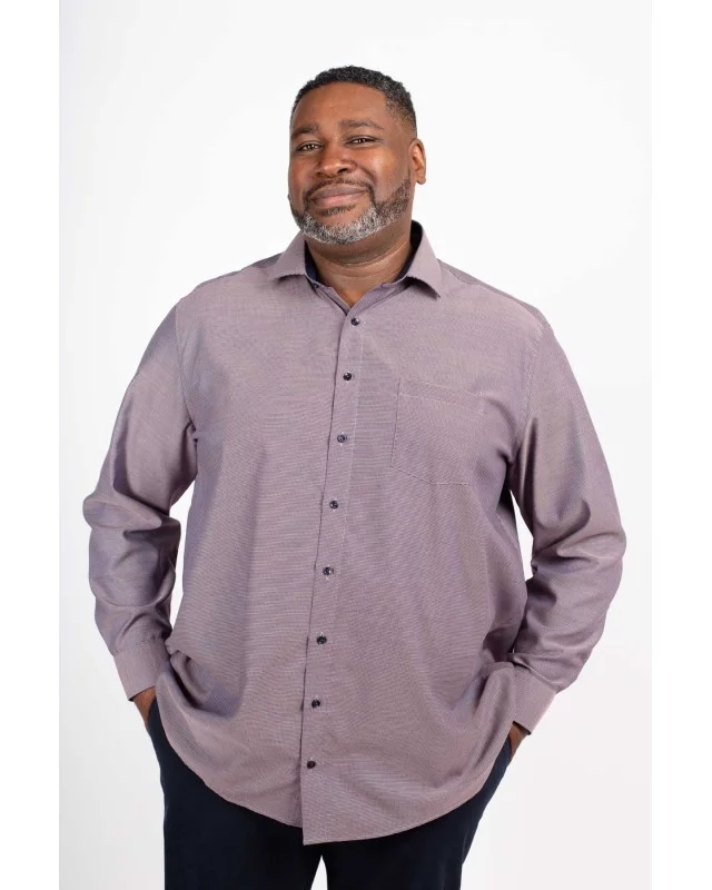 Chemise Maneven grande taille micro structure bordeaux NI