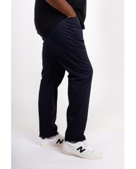 Pantalon chino sergé 1214 grande taille avec ceinture bleu marine