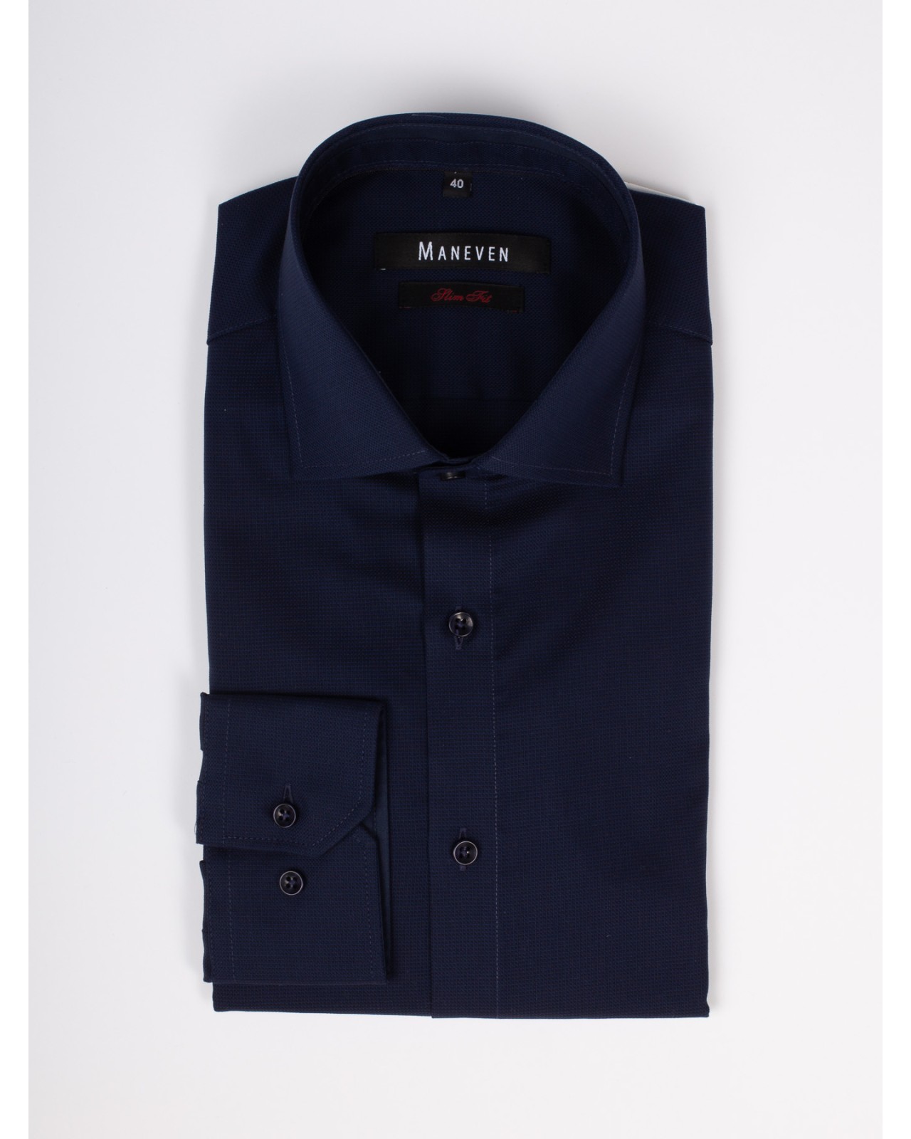 Chemise micro structurée Maneven manches extra-longues 72 cm bleu marine NI