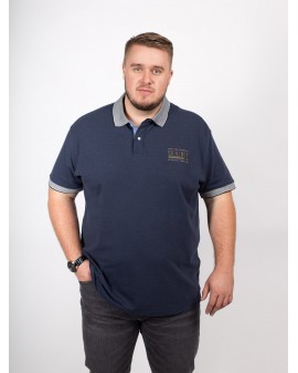 Polo piqué North 564 grande taille brodé bleu