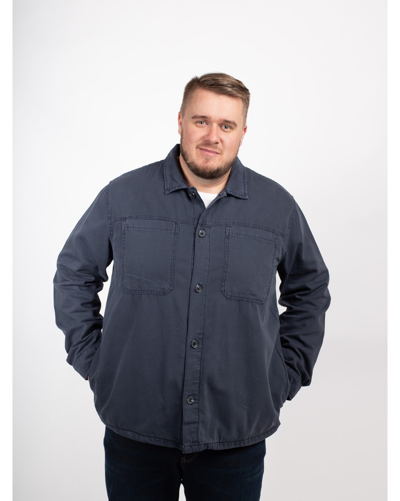 Veste surchemise MN03 grande taille bleu marine