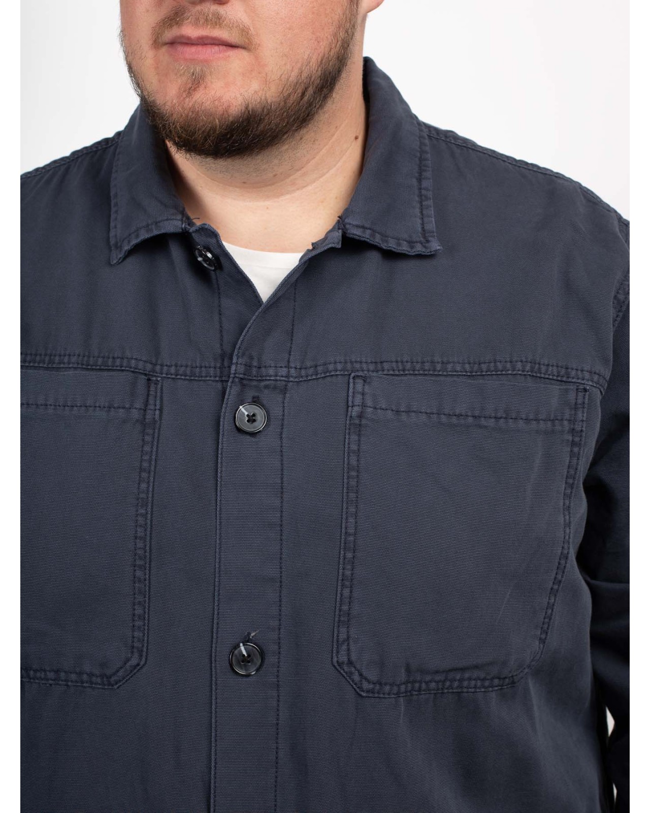 Veste surchemise MN03 grande taille bleu marine