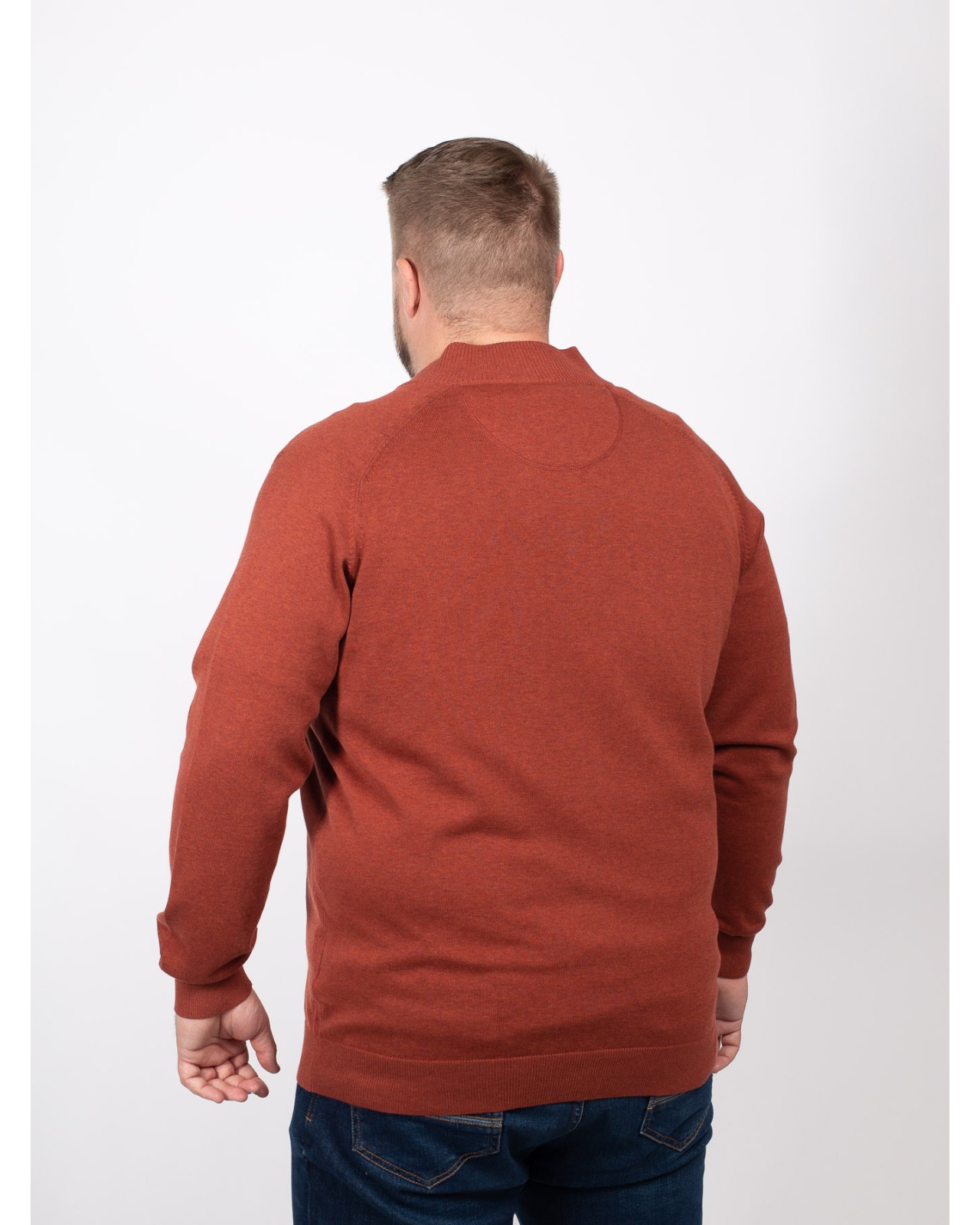 Gilet zippé pima coton Casa Moda grande taille rouille