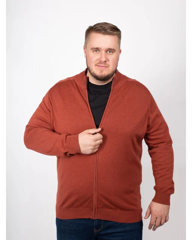 Gilet zippé pima coton Casa Moda grande taille rouille