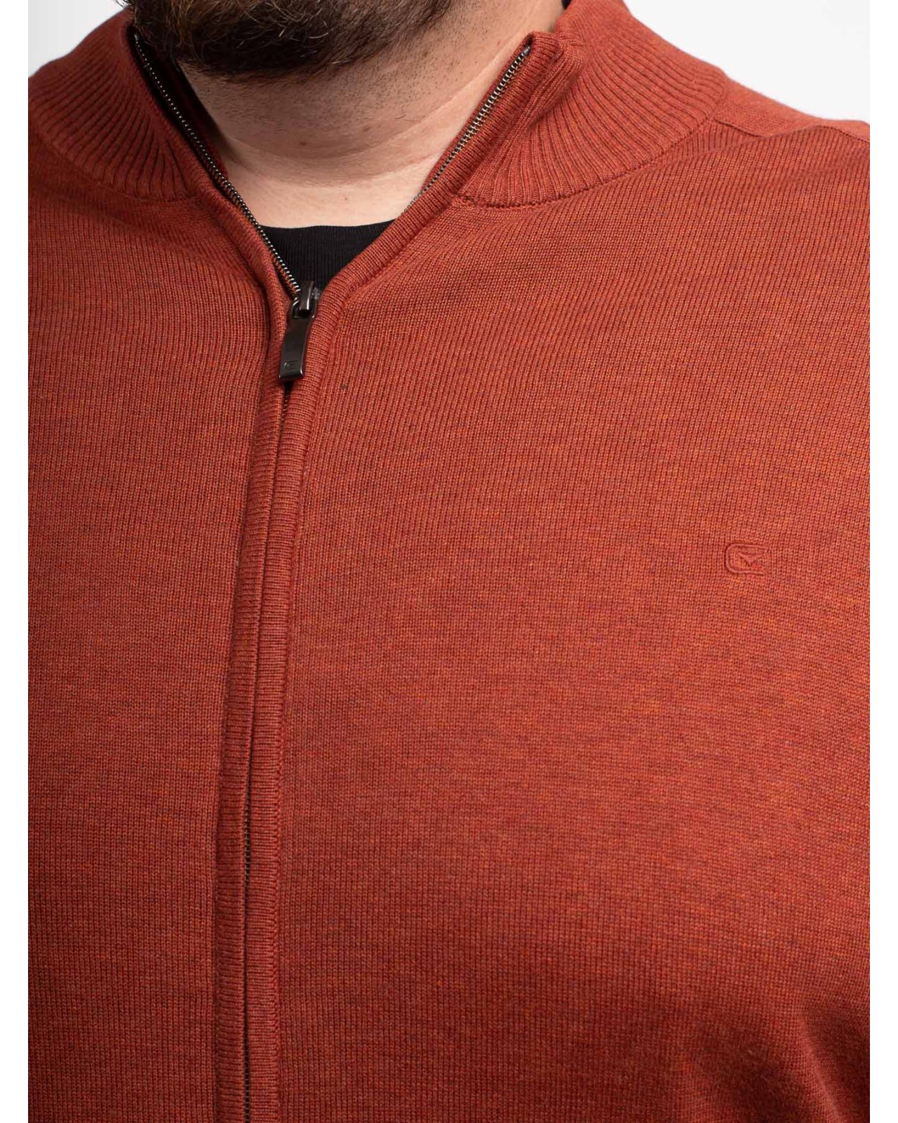 Gilet zippé pima coton Casa Moda grande taille rouille