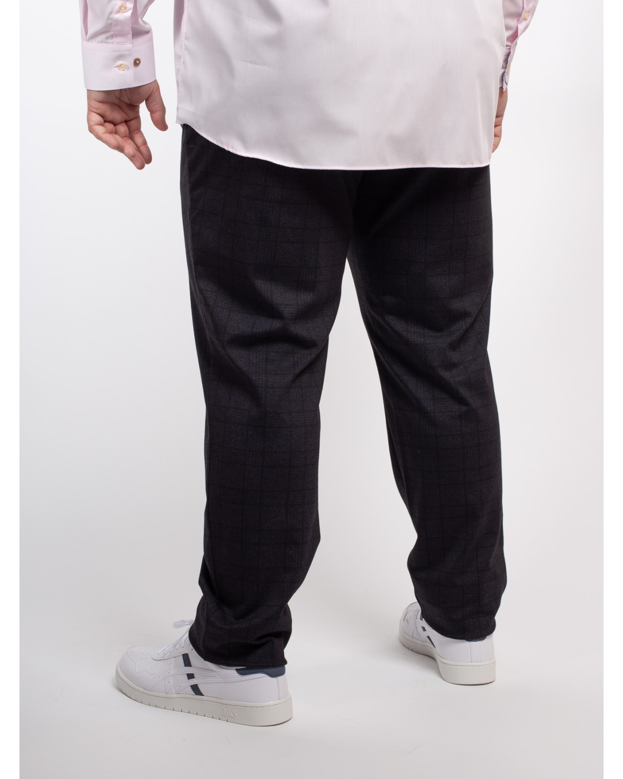 Pantalon en flanelle Prince de Galles Redpoint grande taille anthracite