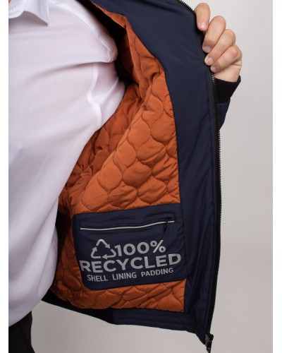 Blouson bord-côtes S4 grande taille bleu marine