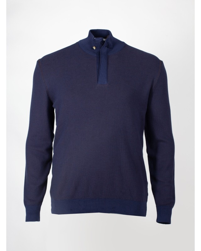 Pull camionneur zippé Maneven grande taille bleu marine