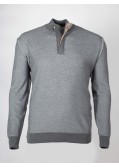Pull camionneur zippé Maneven grande taille gris