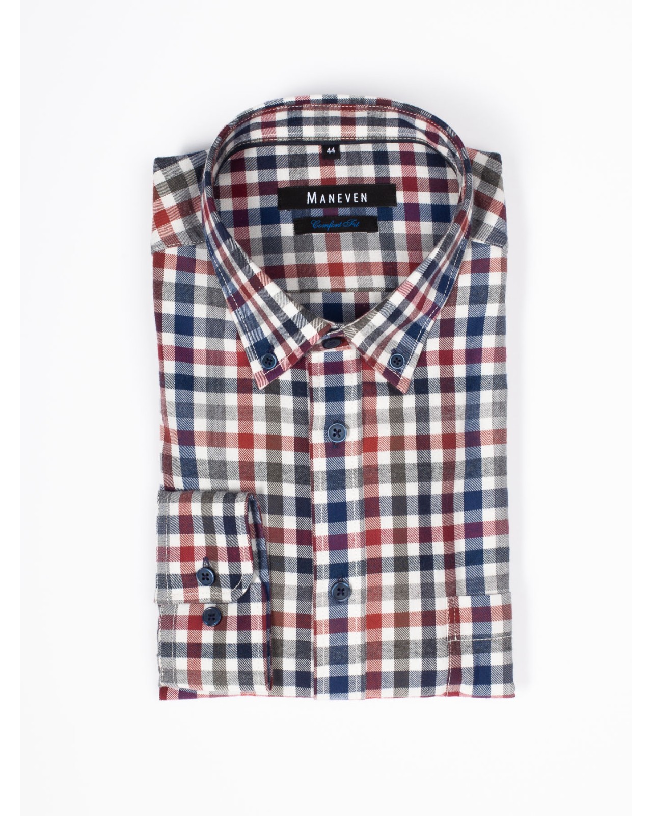 Chemise flanelle Maneven grande taille petits carreaux rouge