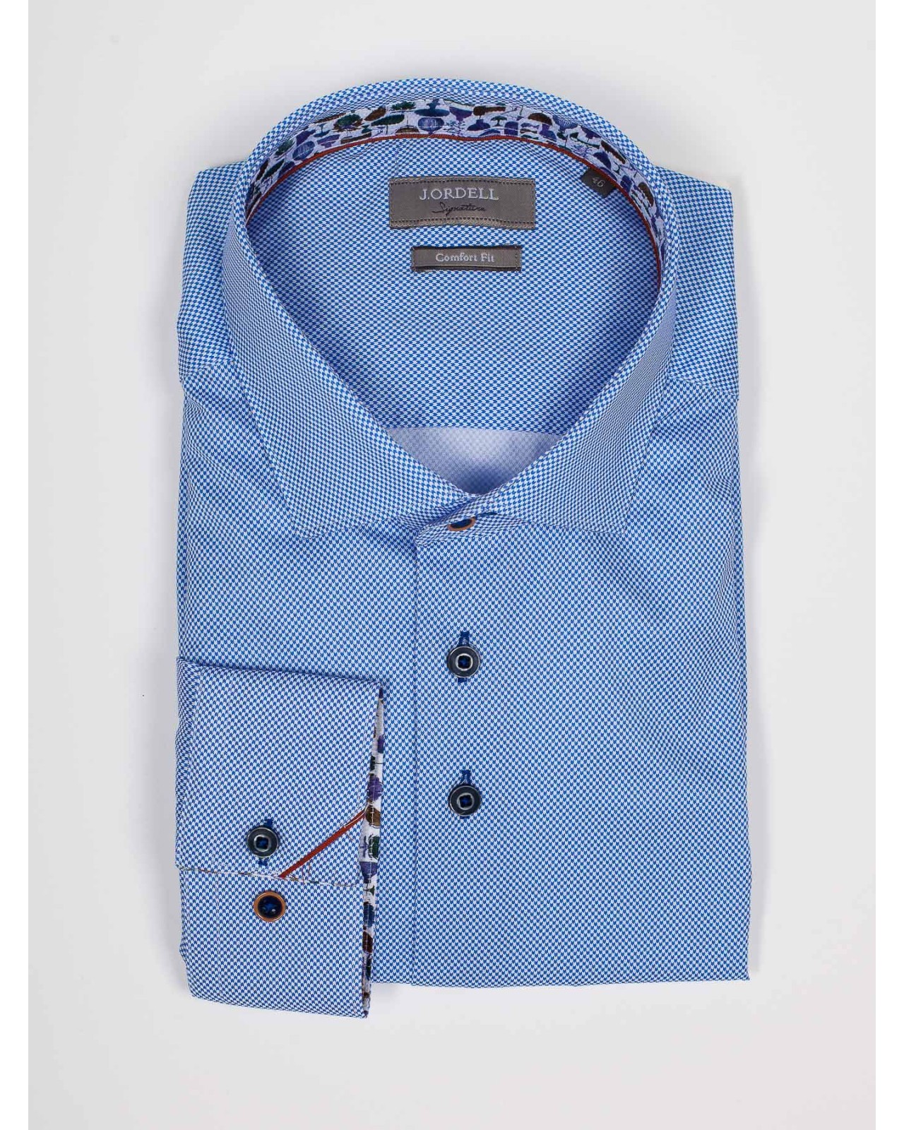 Chemisemicro motif tencel J.Ordell grande taille bleu