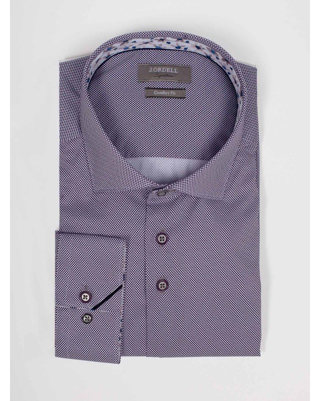 Chemisemicro motif tencel J.Ordell grande taille bleu marine