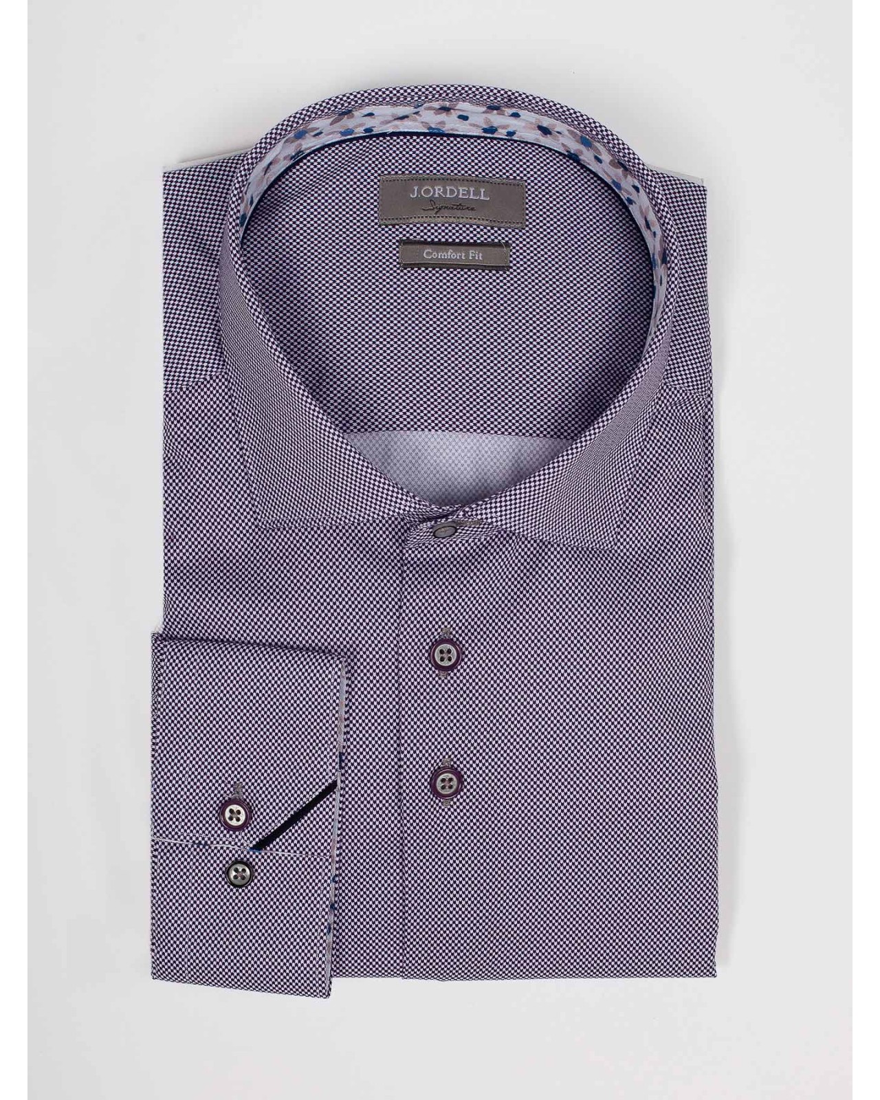 Chemisemicro motif tencel J.Ordell grande taille bleu marine