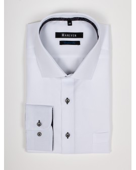 Chemise twill Maneven grande taille blanche NI