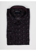 Chemise twill Maneven grande taille bordeaux NI