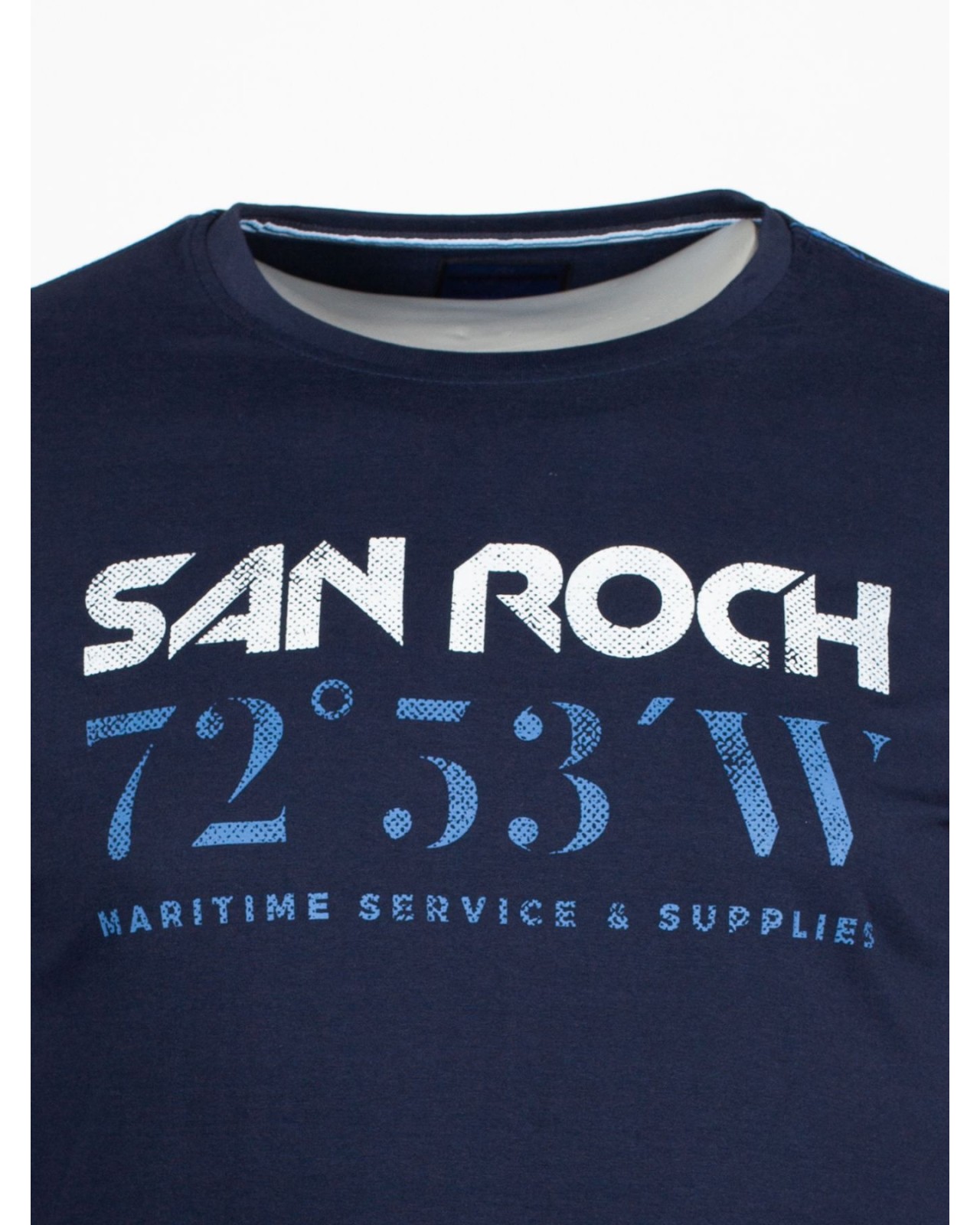 Tee shirt jersey San Roch grande taille imprimé bleu marine