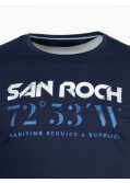 Tee shirt jersey San Roch grande taille imprimé bleu marine