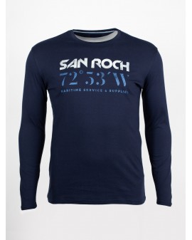Tee shirt jersey San Roch grande taille imprimé bleu marine