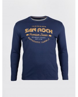 Tee shirt jersey San Roch grande taille imprimé bleu