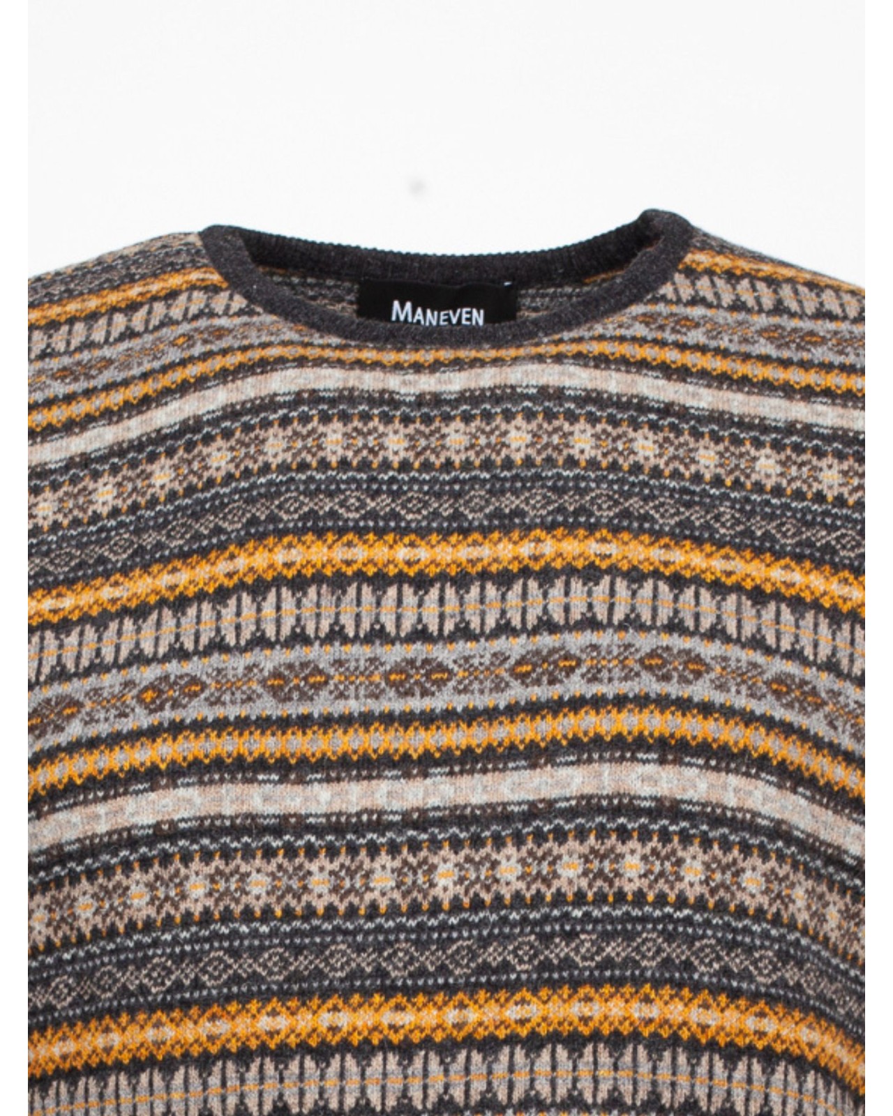 Pull col rond Maneven grande taille gris