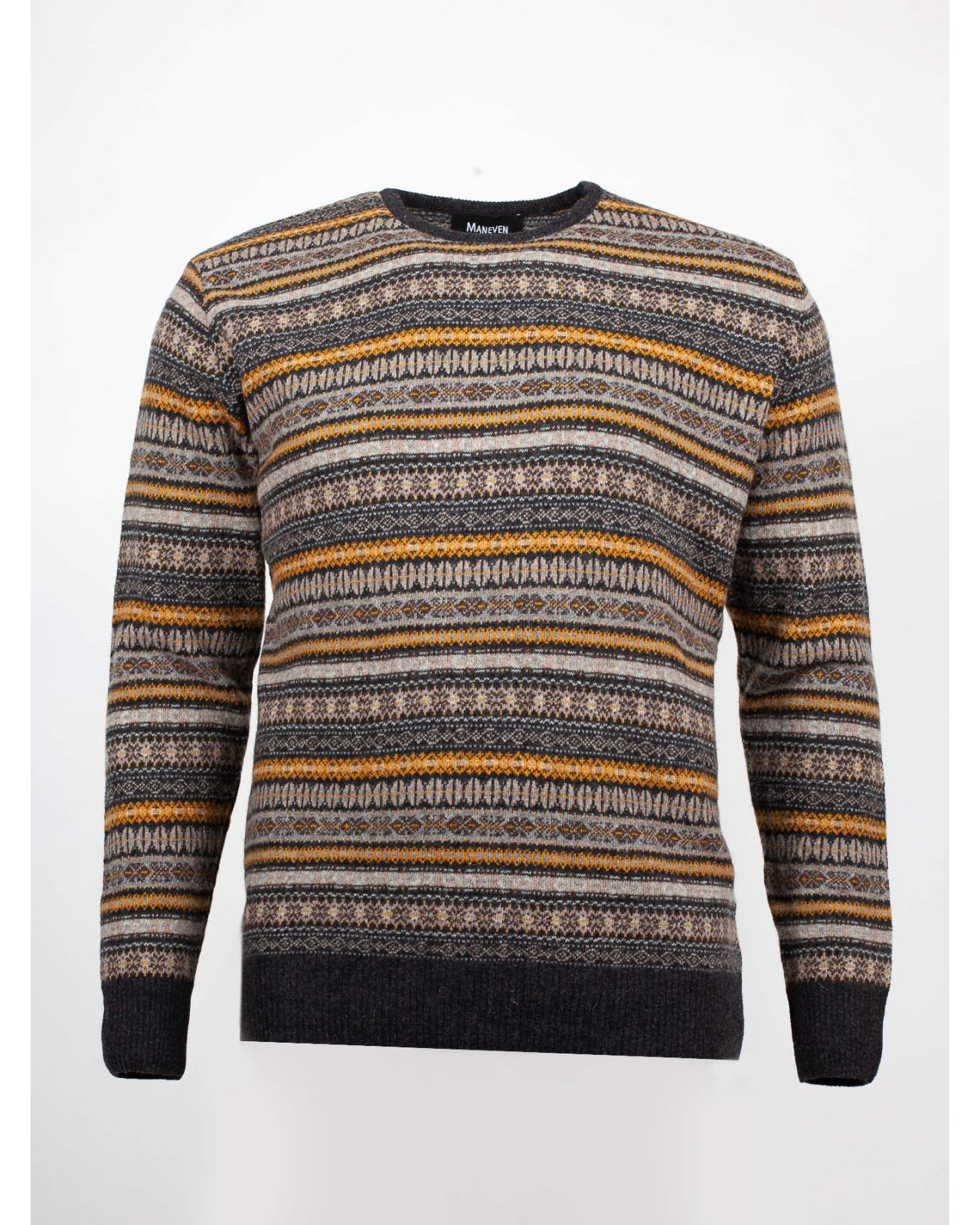 Pull col rond Maneven grande taille gris