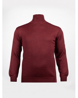 Pull col roulé en laine Mode Monte Carlo grande taille bordeaux