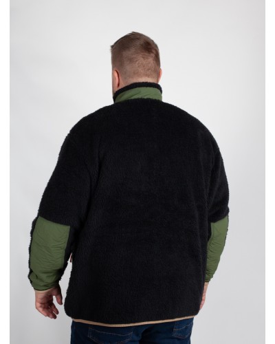 Veste bicolore sherpa Ralph Lauren grande taille noir