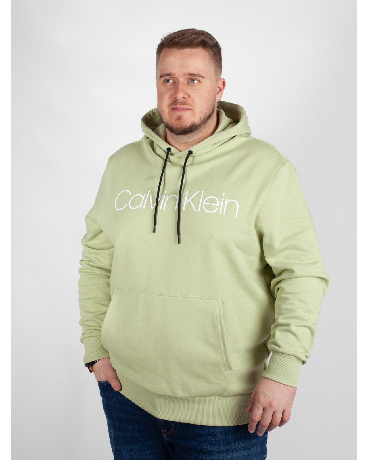 Sweat à capuche Calvin Klein grande taille vert amande