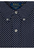 Chemise piqué Ralph Lauren grande taille à pois bleu marine