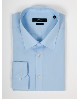 Chemise cintrée Venti manches extra-longues 72 cm en coton bleu clair