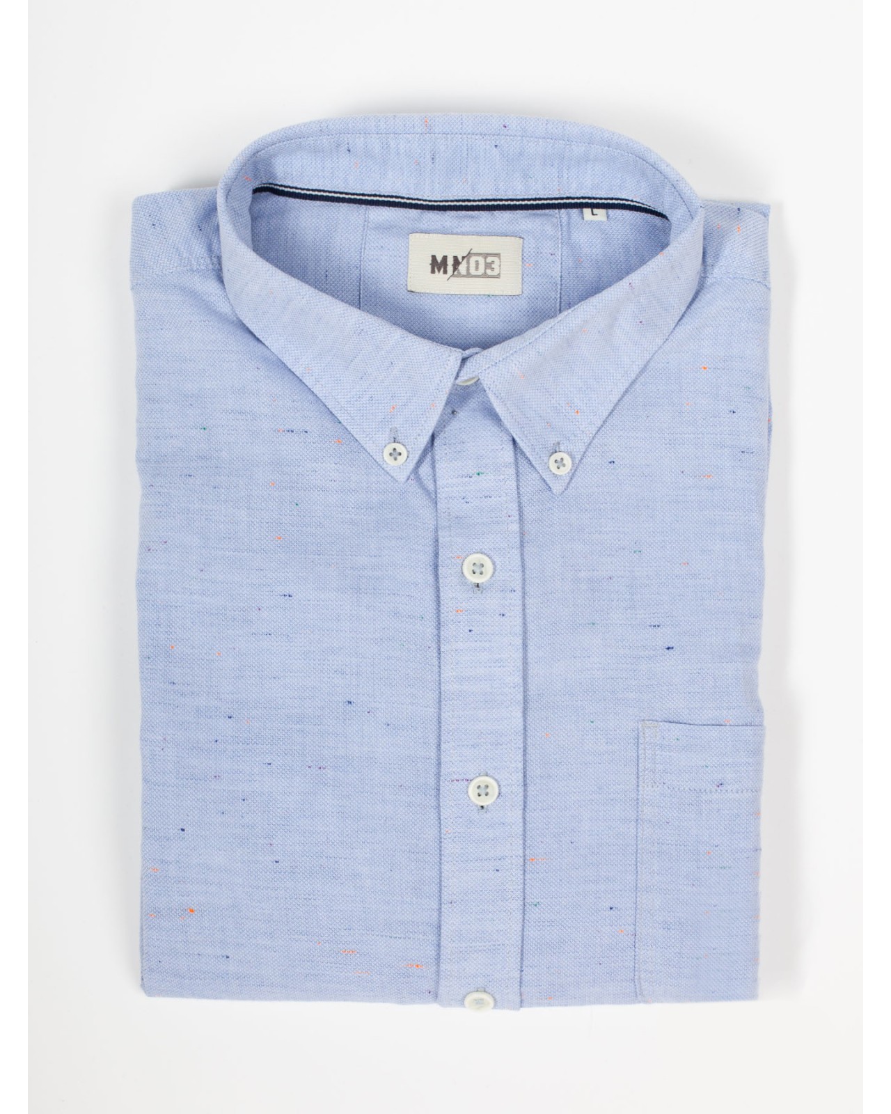 Chemise cintrée MN03 manches extra-longues 72 cm en coton bleue