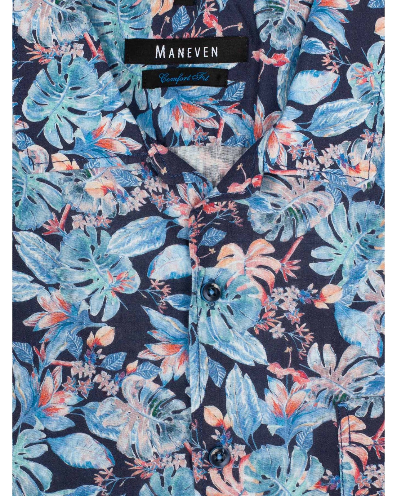 Chemisette Maneven grande taille tropical bleu marine