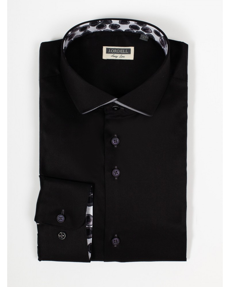 Chemise cintrée en twill J.Ordell manches extra-longues 72 cm noire