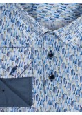 Chemise J.Ordell manches extra-longues 72 cm fantaisie bleu clair