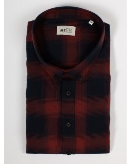 Chemise flanelle MN03 grande taille à carreaux bordeaux