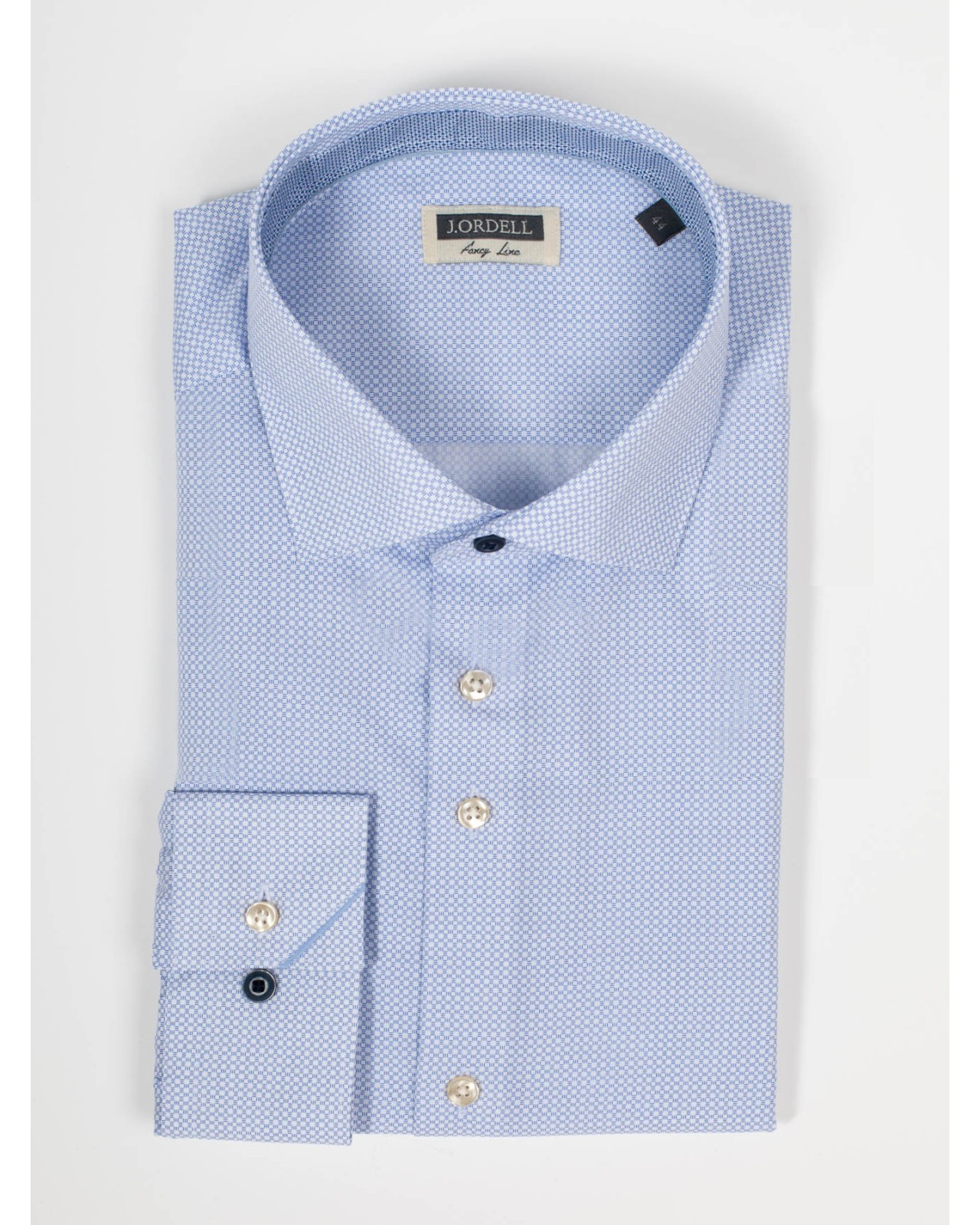 Chemise micro motif J.Ordell manches extra-longues 72 cm bleu 
