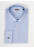 Chemise micro motif J.Ordell manches extra-longues 72 cm bleu 