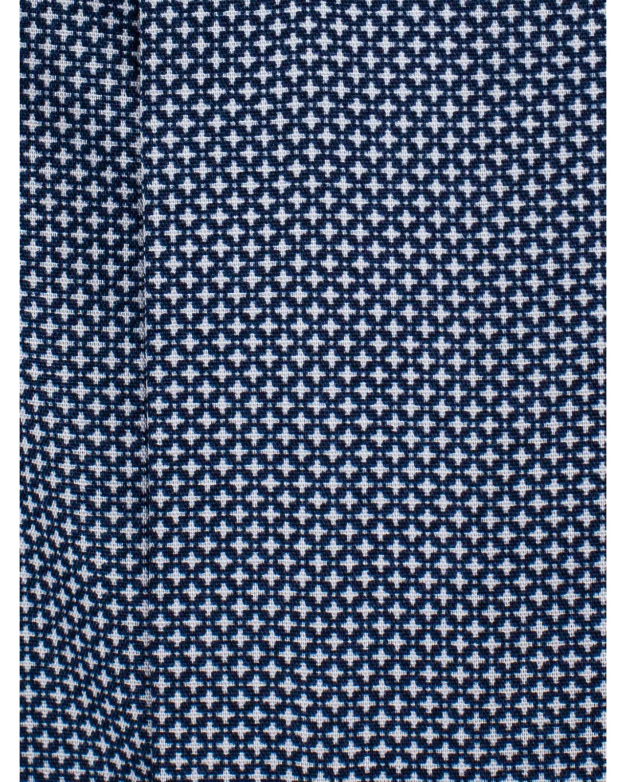 Chemise micro motif croix J.Ordell manches extra-longues 72 cm bleu marine