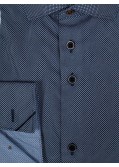 Chemise micro motif croix J.Ordell manches extra-longues 72 cm bleu marine