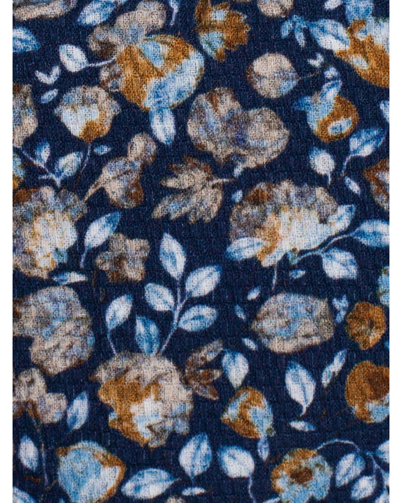 Chemise dobbyJ.Ordell grande taille fleurie bleu marine