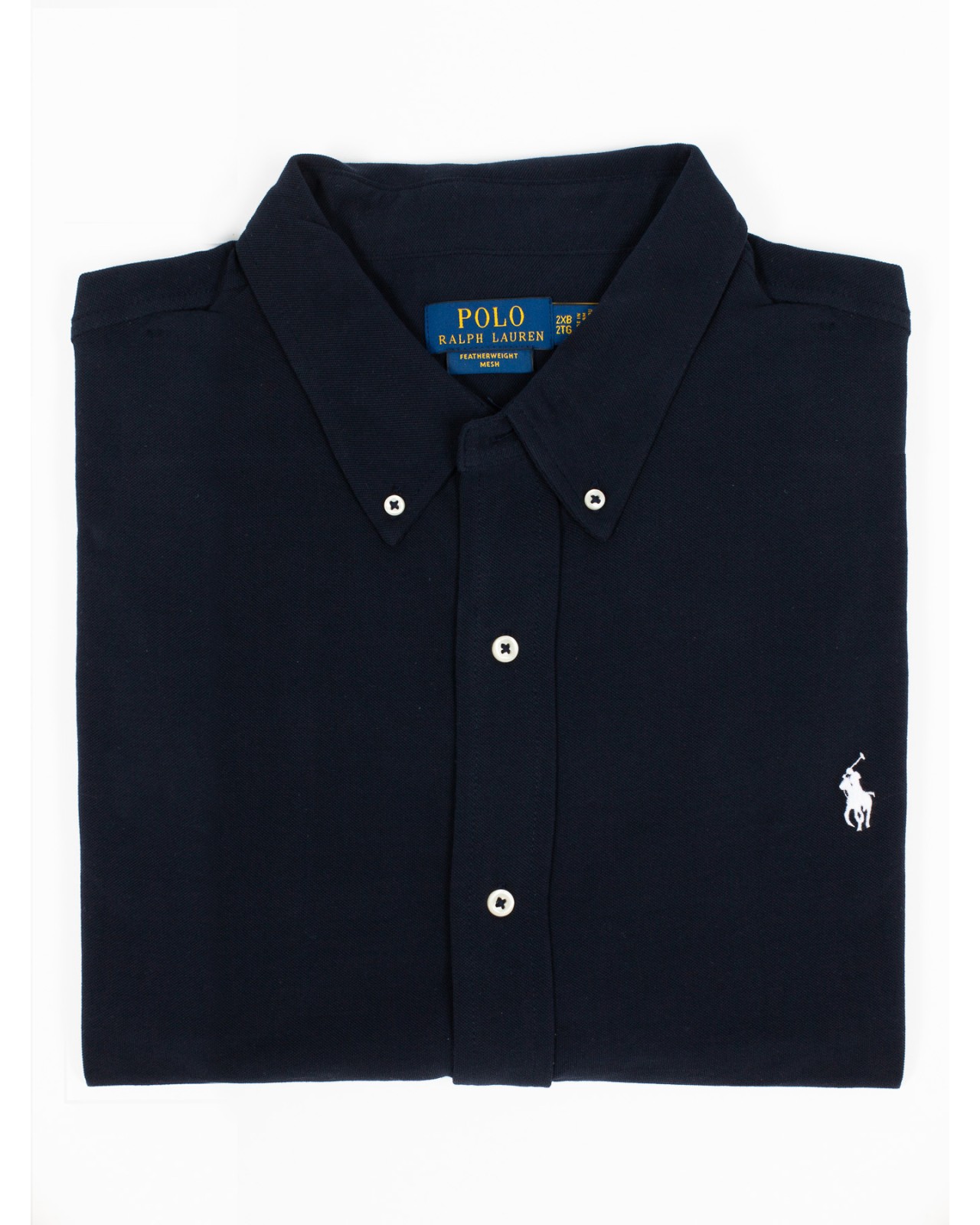 Chemise en maille piqué Ralph Lauren grande taille bleu marine