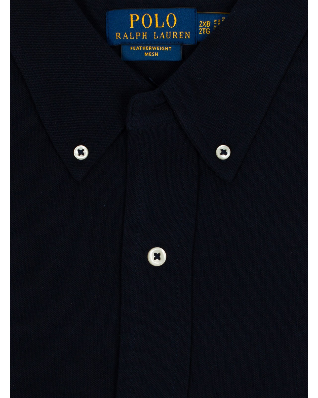 Chemise en maille piqué Ralph Lauren grande taille bleu marine